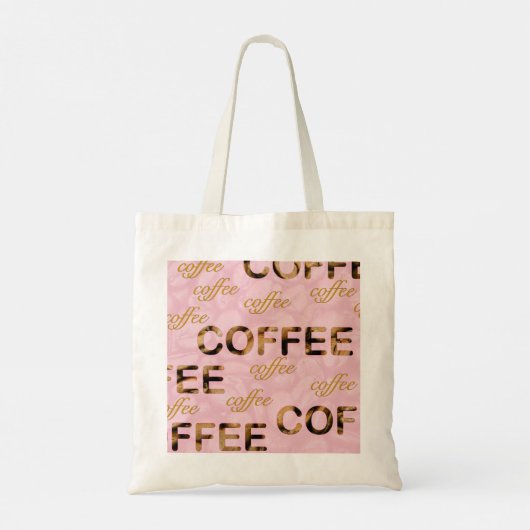 Kaffeepink und Gold Tragetasche (Rückseite)