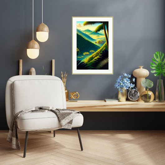 Kaffeeplantage - Leinwand Art Print Poster