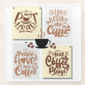 Kaffeeposter Glasuntersetzer (Vorderseite)