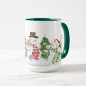 Kaffeepott mit süssen Schneemännchen Tasse (VorderseiteRechts)