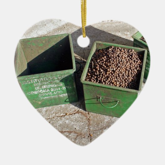 Kaffeeproduktion Keramik Ornament (Vorne)