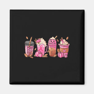 Kaffeepumpkin Latte Spice Breast Cancer Awareness Magnet