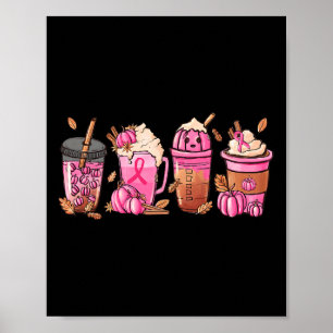 Kaffeepumpkin Latte Spice Breast Cancer Awareness Poster
