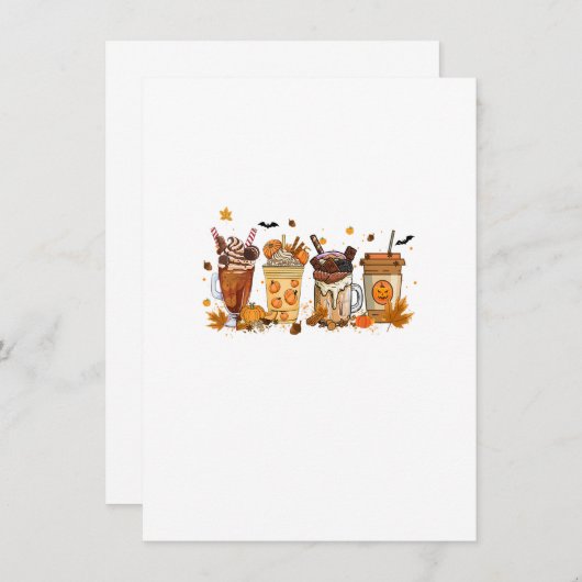 Kaffeepumpkin Spice Latte Erntedank Coffe Einladung (Vorne/Hinten)