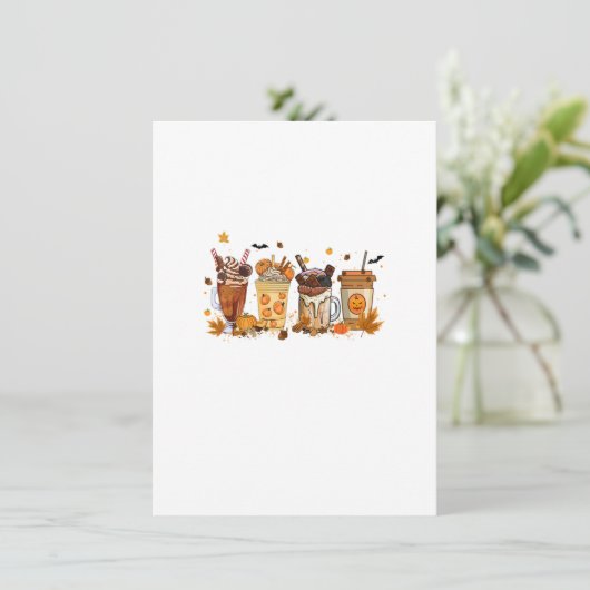 Kaffeepumpkin Spice Latte Erntedank Coffe Einladung (Stehend Vorderseite)