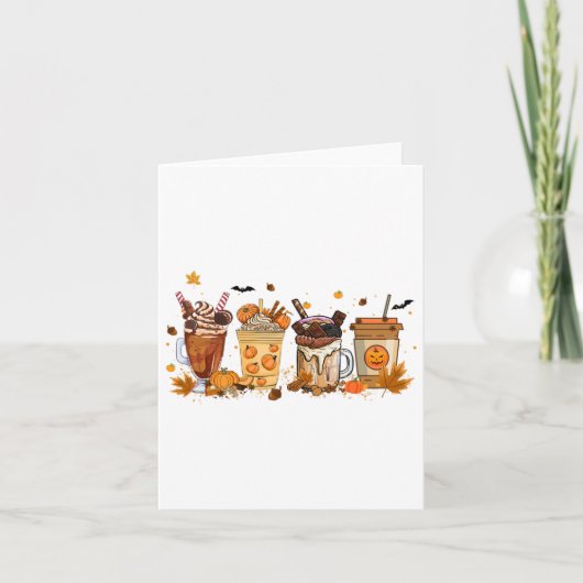 Kaffeepumpkin Spice Latte Erntedank Coffe Karte (Vorderseite)