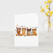 Kaffeepumpkin Spice Latte Erntedank Coffe Karte (Gelbe Blume)