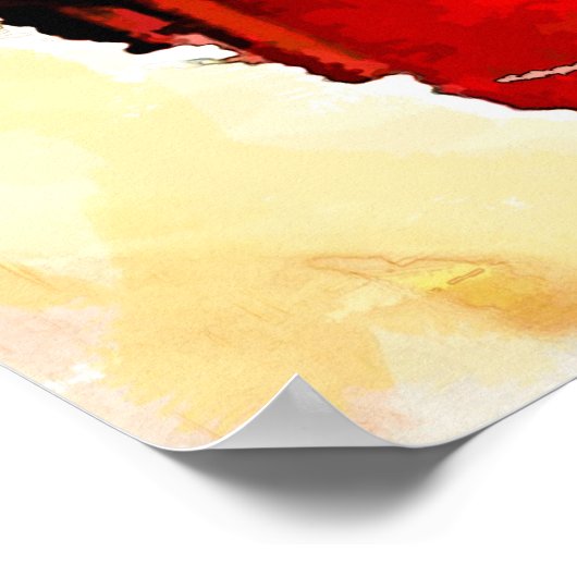 Kaffeepuppe auf dem Tisch Poster (Ecke)