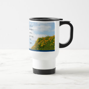 Kaffeereise-Tasse Das Leben ist kurz Sei glücklich Reisebecher