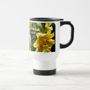 KAFFEEREISEBECHER Gelbe Lilien GUTEN MORGEN Reisebecher