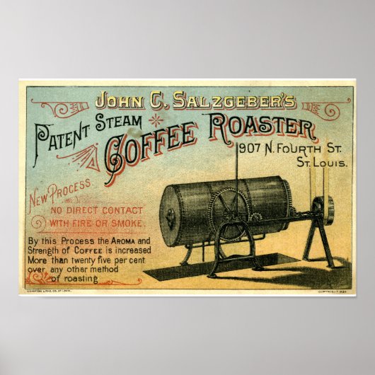 Kaffeeröster 1884 Werbekarte Poster (Vorne)