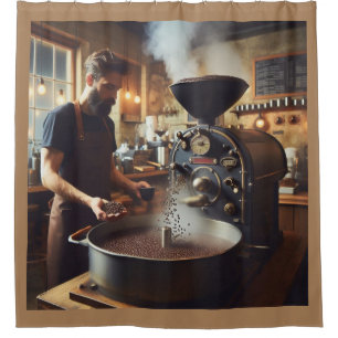 Kaffeeröster Duschvorhang