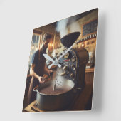 Kaffeeröster Quadratische Wanduhr (Winkel)