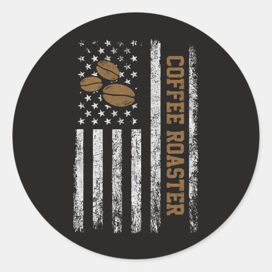 Kaffeeröster Runder Aufkleber (Vorderseite)