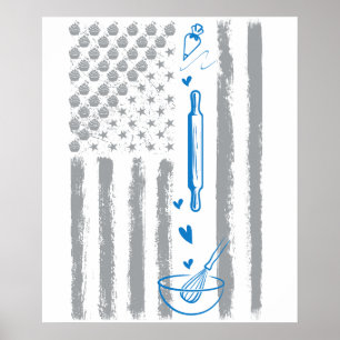 Kaffeeröstung- Vintage USA amerikanische Flagge zu Poster