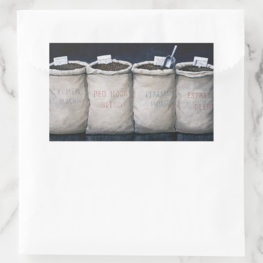 Kaffeesäcke 1990 rechteckiger aufkleber (Tasche)