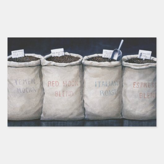 Kaffeesäcke 1990 rechteckiger aufkleber (Vorderseite)