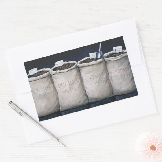 Kaffeesäcke 1990 rechteckiger aufkleber (Umschlag)