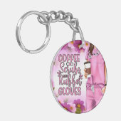 Kaffeeschirbe und Gummihandschuhe Akryllischer Sch Schlüsselanhänger (Vorderseite links)