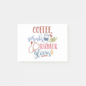 Kaffeeschirbe und Gummihandschuhe für Krankenschwe Post-it Klebezettel (Vorderseite)
