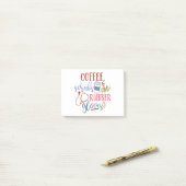 Kaffeeschirbe und Gummihandschuhe für Krankenschwe Post-it Klebezettel (Auf Schreibtisch)