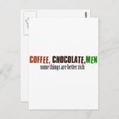 Kaffeeschokolade Männer Postkarte (Vorne/Hinten)