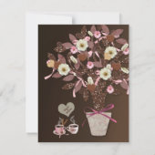 Kaffeeschokolade Rosa Braun Brautparty Einladung (Rückseite)