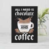 Kaffeeschokolade und Kaffee Dankeskarte (Stehend Vorderseite)