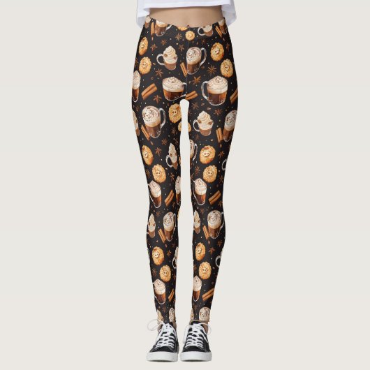 Kaffeeschokolade und -kekse leggings (Vorderseite)