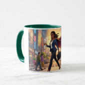 Kaffeeschöne Superfrau Kaffeetasse (Vorderseite Links)