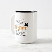 Kaffeeschrei und ZuckerHalloween Zweifarbige Tasse (Vorderseite Links)