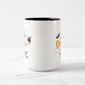 Kaffeeschrei und ZuckerHalloween Zweifarbige Tasse (Mittel)