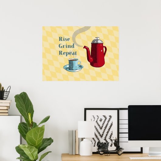 Kaffeeschrift im Mittelalter Poster (Heimbüro)