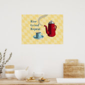 Kaffeeschrift im Mittelalter Poster (Küche)