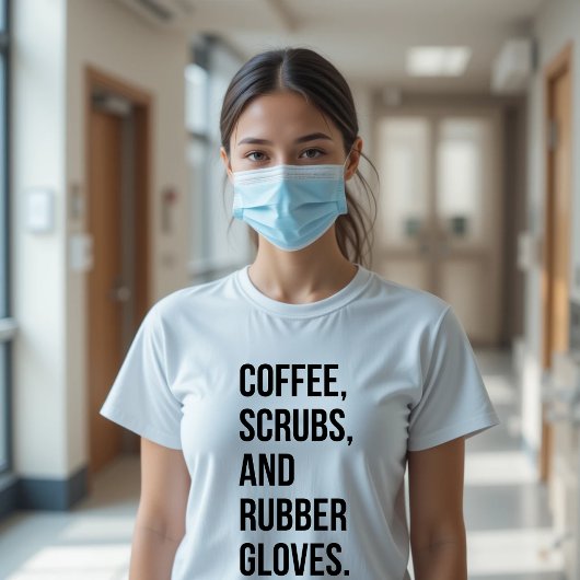 Kaffeeschrubben und Gummihandschuhe T - Shirt für