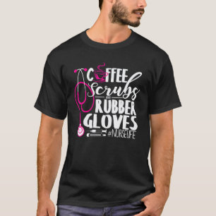 Kaffeeschrubber und Gummihandschuhe Frohe Woche Kr T-Shirt