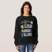 Kaffeeschube Gummihandschuhe Sweatshirt (Vorne ganz)