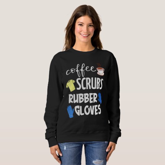 Kaffeeschube Gummihandschuhe Sweatshirt (Vorne ganz)