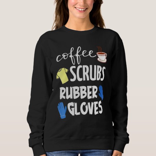 Kaffeeschube Gummihandschuhe Sweatshirt (Vorderseite)