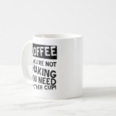 Kaffeeschüttelnde lustige Tasse (Vorderseite Links)