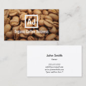 Kaffeeshop Bio Kaffeebohnen Monogramm Visitenkarte (Vorne/Hinten)