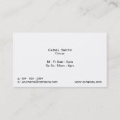 Kaffeeshop Brown Visitenkarte (Rückseite)