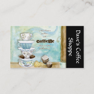 Kaffeeshop Cappuccino, Espresso auf Latte-Karten Visitenkarte