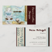 Kaffeeshop Cappuccino, Espresso auf Latte-Karten Visitenkarte (Vorne/Hinten)