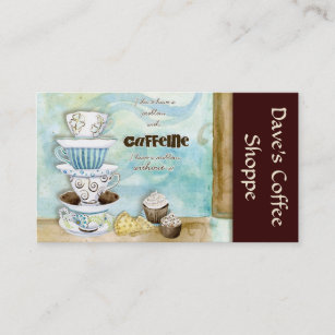 Kaffeeshop Cappuccino, Espresso auf Latte-Karten Visitenkarte