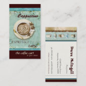 Kaffeeshop Cappuccino, Espresso auf Latte-Karten Visitenkarte (Vorne/Hinten)