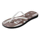 Kaffeeshop-Cups Gemusterte Flip Flops Badesandalen (Schrägansicht)