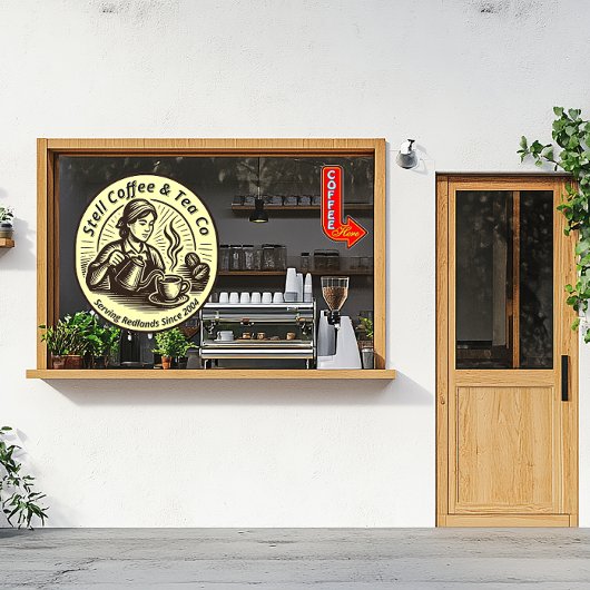 Kaffeeshop Frau Barista Generic anpassen Fensteraufkleber