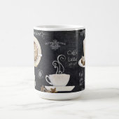 Kaffeeshop-Halbpension Typografie Cappuccino Herz Kaffeetasse (Mittel)