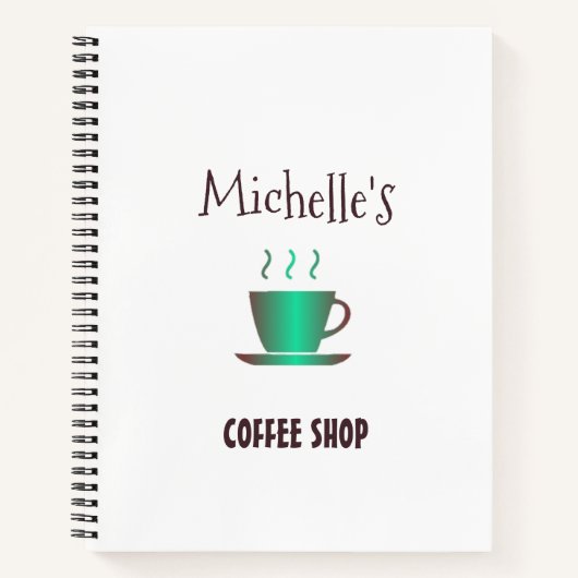 Kaffeeshop Hot-Cup-Silhouette Notizblock (Vorderseite)